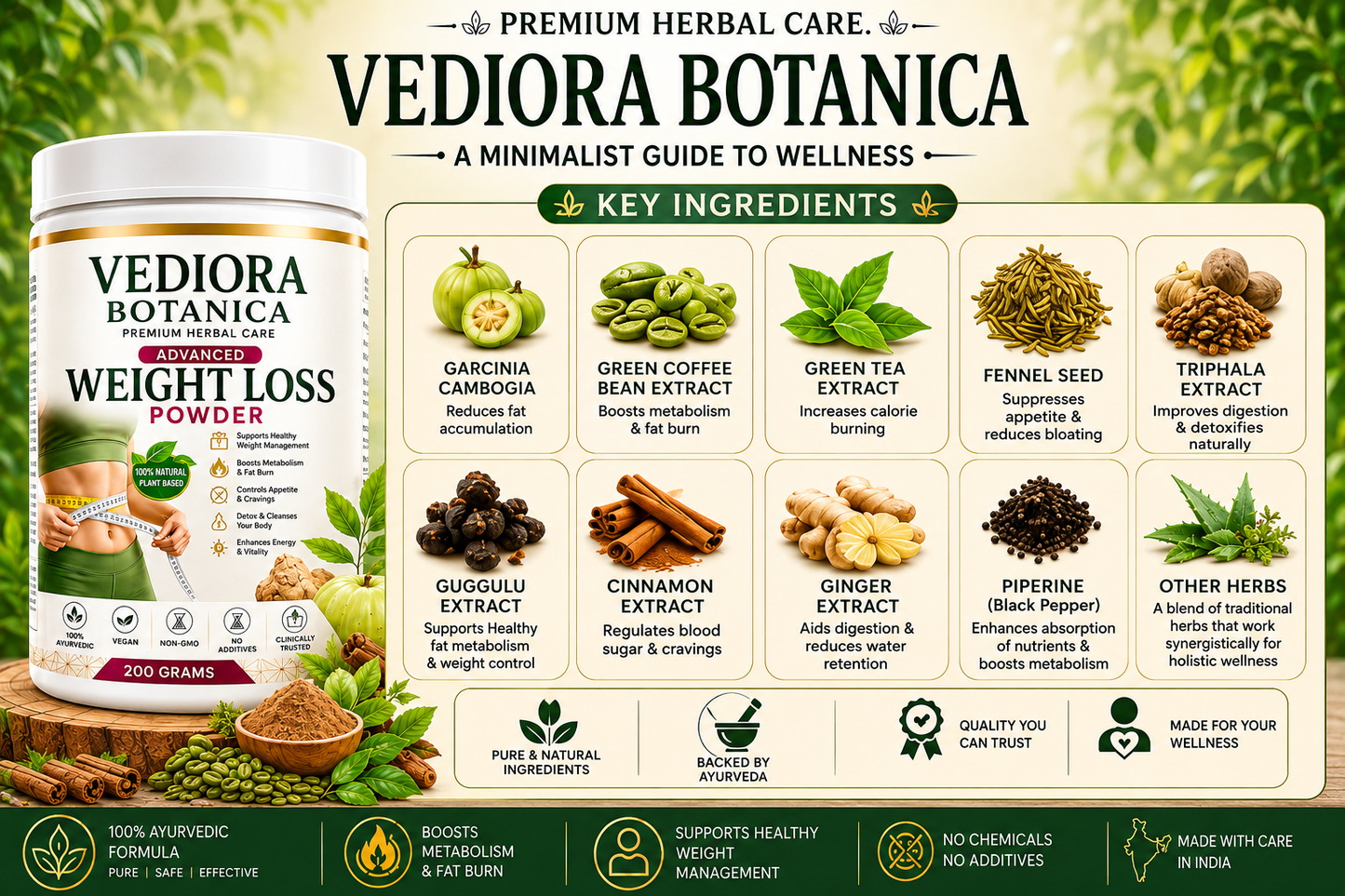 VEDIORA BOTANICA WEIGHT LOSS POWDER 30DAYS CHALLENGE