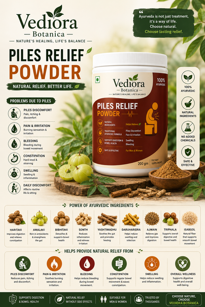 VEDIORA BOTANICA ® PILES RELIEF POWDER-30 DAYS CHALLENGE