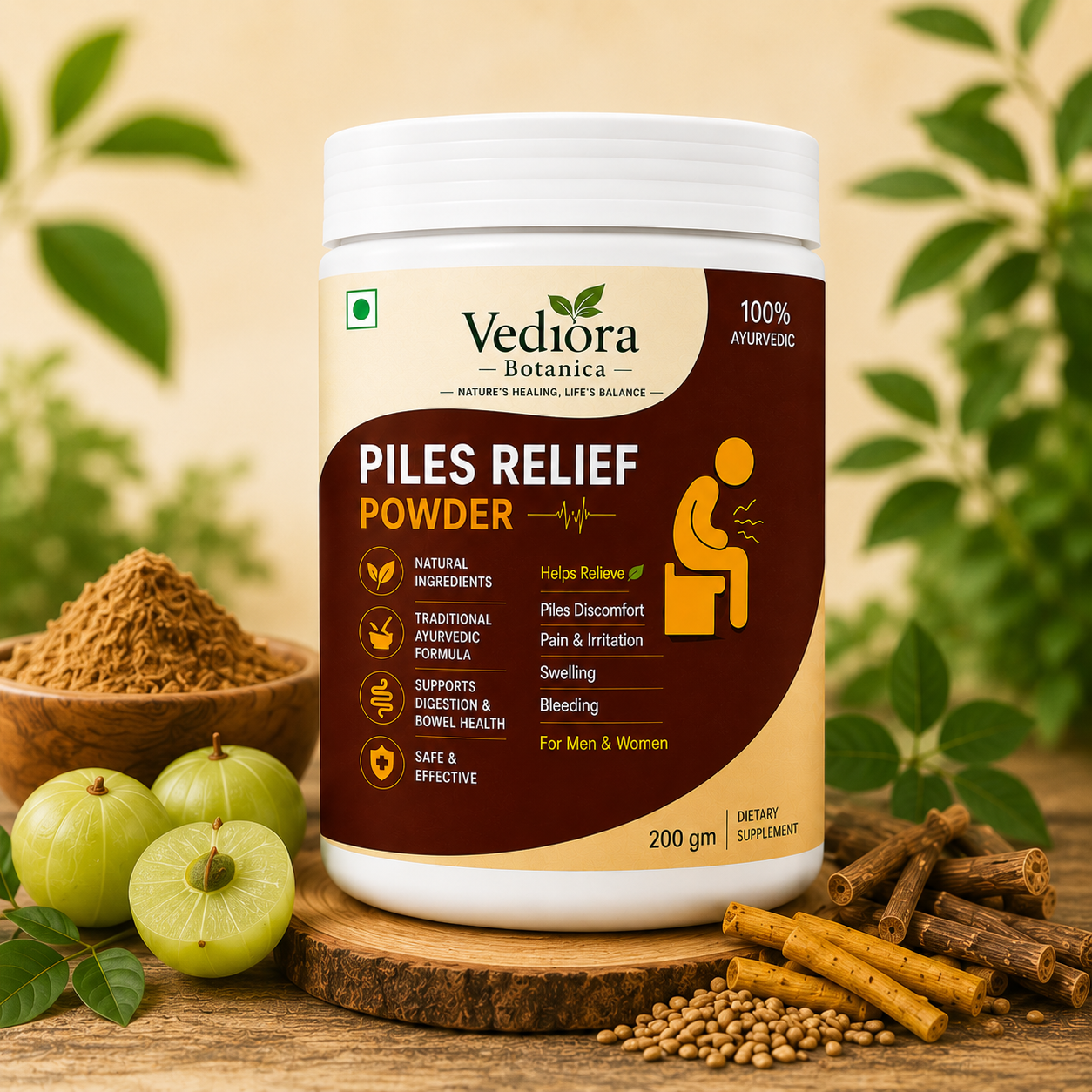VEDIORA BOTANICA ® PILES RELIEF POWDER-30 DAYS CHALLENGE