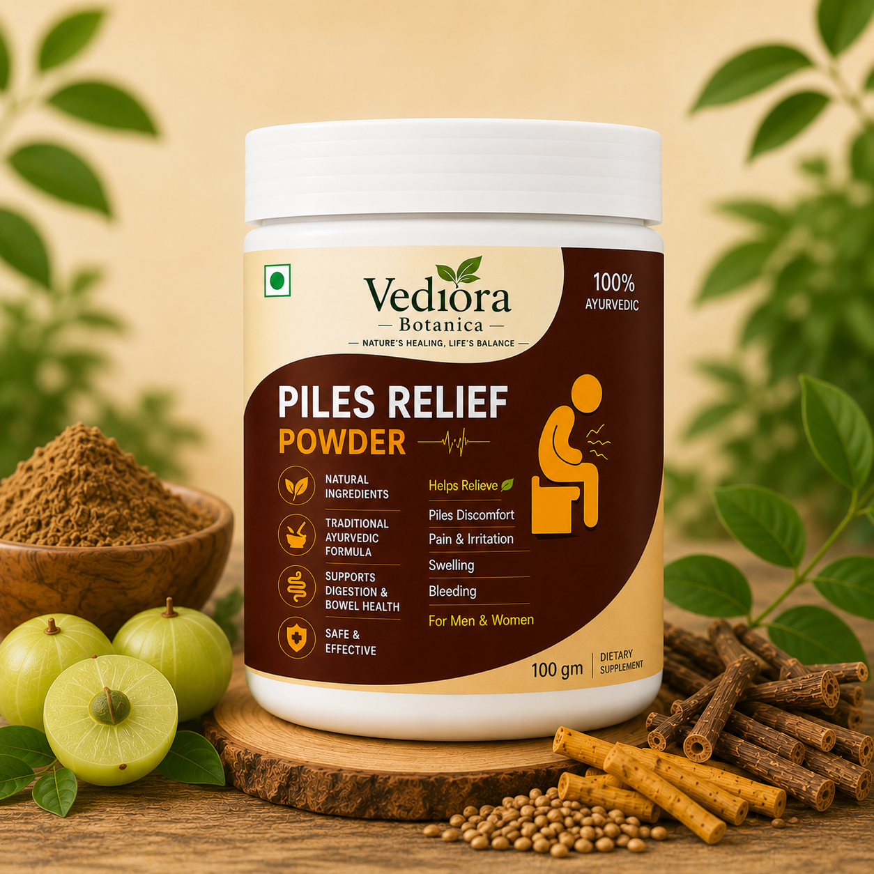 VEDIORA BOTANICA ® PILES RELIEF POWDER-30 DAYS CHALLENGE