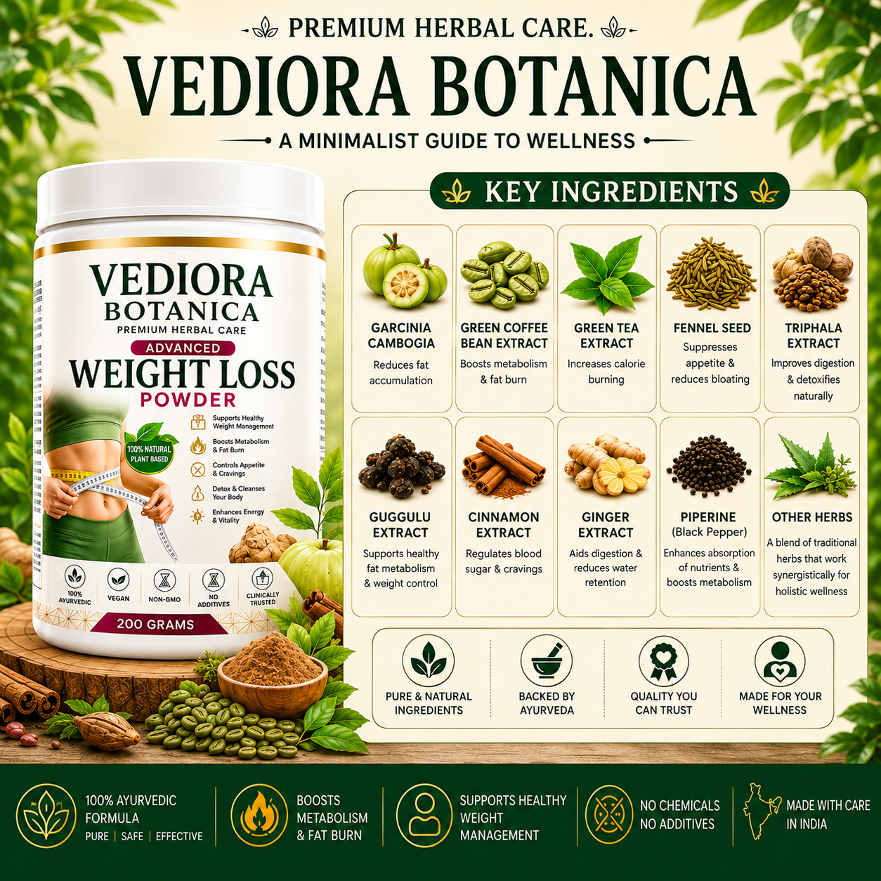 VEDIORA BOTANICA WEIGHT LOSS POWDER 30DAYS CHALLENGE