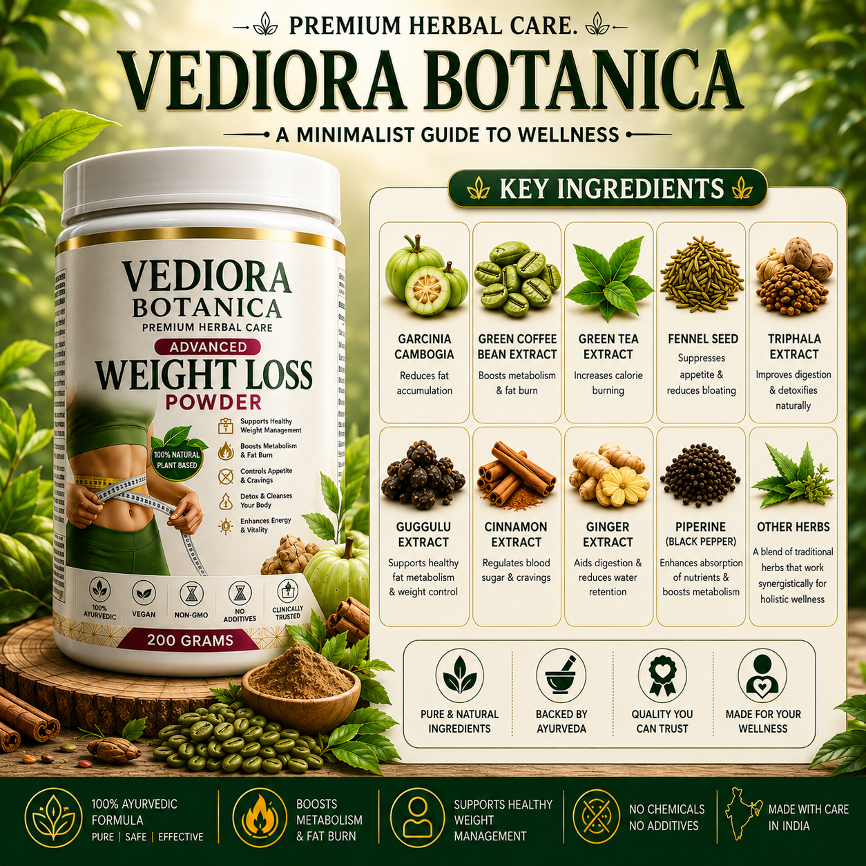VEDIORA BOTANICA WEIGHT LOSS POWDER 30DAYS CHALLENGE