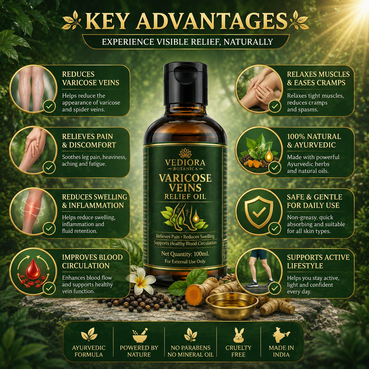 VEDIORA BOTANICA VERICOSE VEINS RELIEF OIL