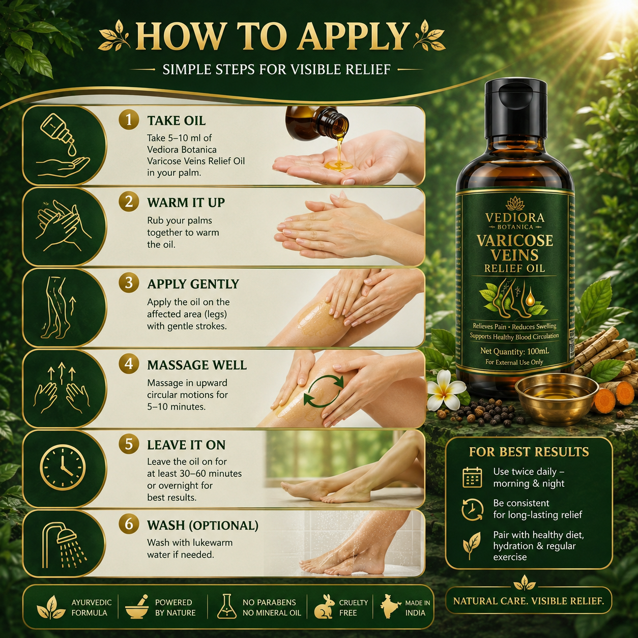 VEDIORA BOTANICA VERICOSE VEINS RELIEF OIL