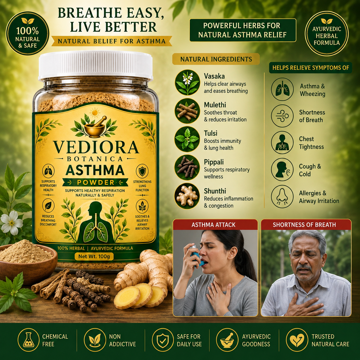VEDIORA BOTANICA ® ASTHMA RELIEF POWDER-30 DAYS CHALLENGE